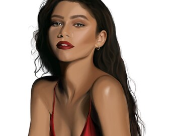 wallpapers Zendaya Portrait Photo zendaya portrait etsy