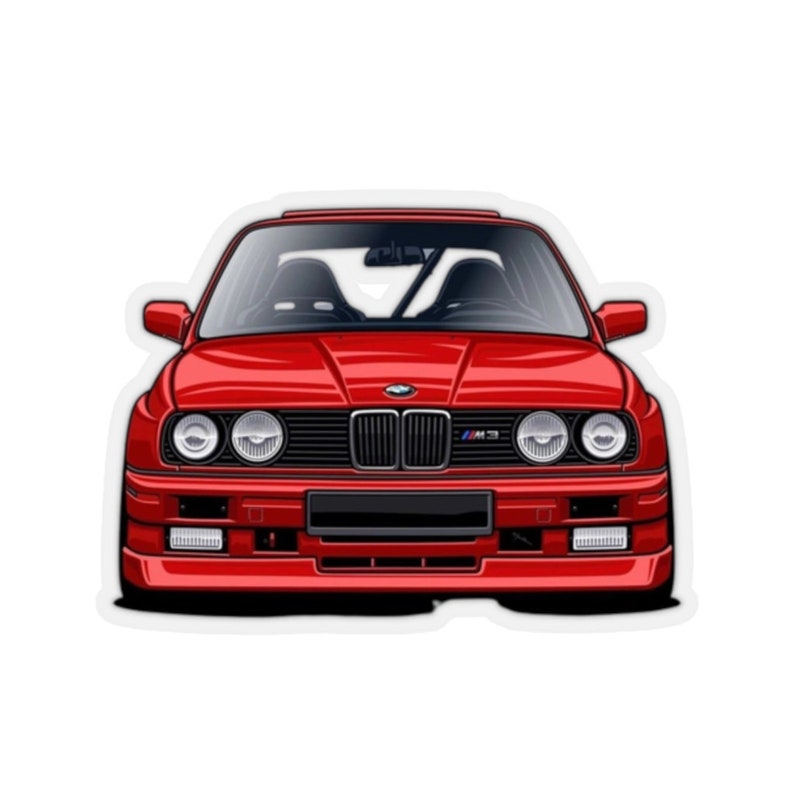 Bmw E30 M3 Sticker Vinyl Decal Notebook Stickers Red M Power Etsy