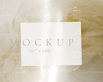 5x7 Horizontal card mockup Boho card mockup Wedding stationery mockup Invitation template mockup Greeting card mockup save the date mockup