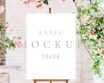 Easel sign mockup Welcome sign mockup Wedding easel mockup Bridal Shower Sign Mockup Blank easel mock up Seating Chart Mockup