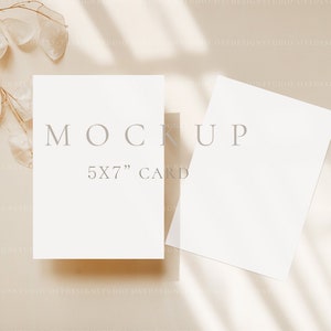 5x7 Doppelkarte Mockup Hochzeitseinladung Mockup Grußkarte Mockup Hochzeit Papeterie Mockup Minimalist Mockup Baby Shower Mockup