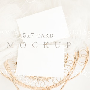 5x7 dubbele kaart mockup Bruiloft uitnodiging mockup Boho Wedding briefpapier mockup Wenskaart mockup Minimalistische mockup baby shower mockup