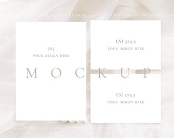 Minimalist Wedding invitation mockup Greeting card mockup Wedding stationery mockup save the date invitation mockup RSVP & Detail