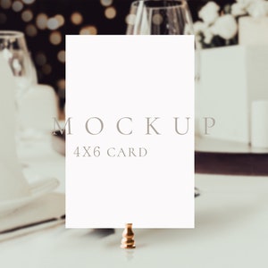 Wedding table number card mockup 4x6" card mockup Table card template mockup Wedding mockup Gold wedding table numbers mockup