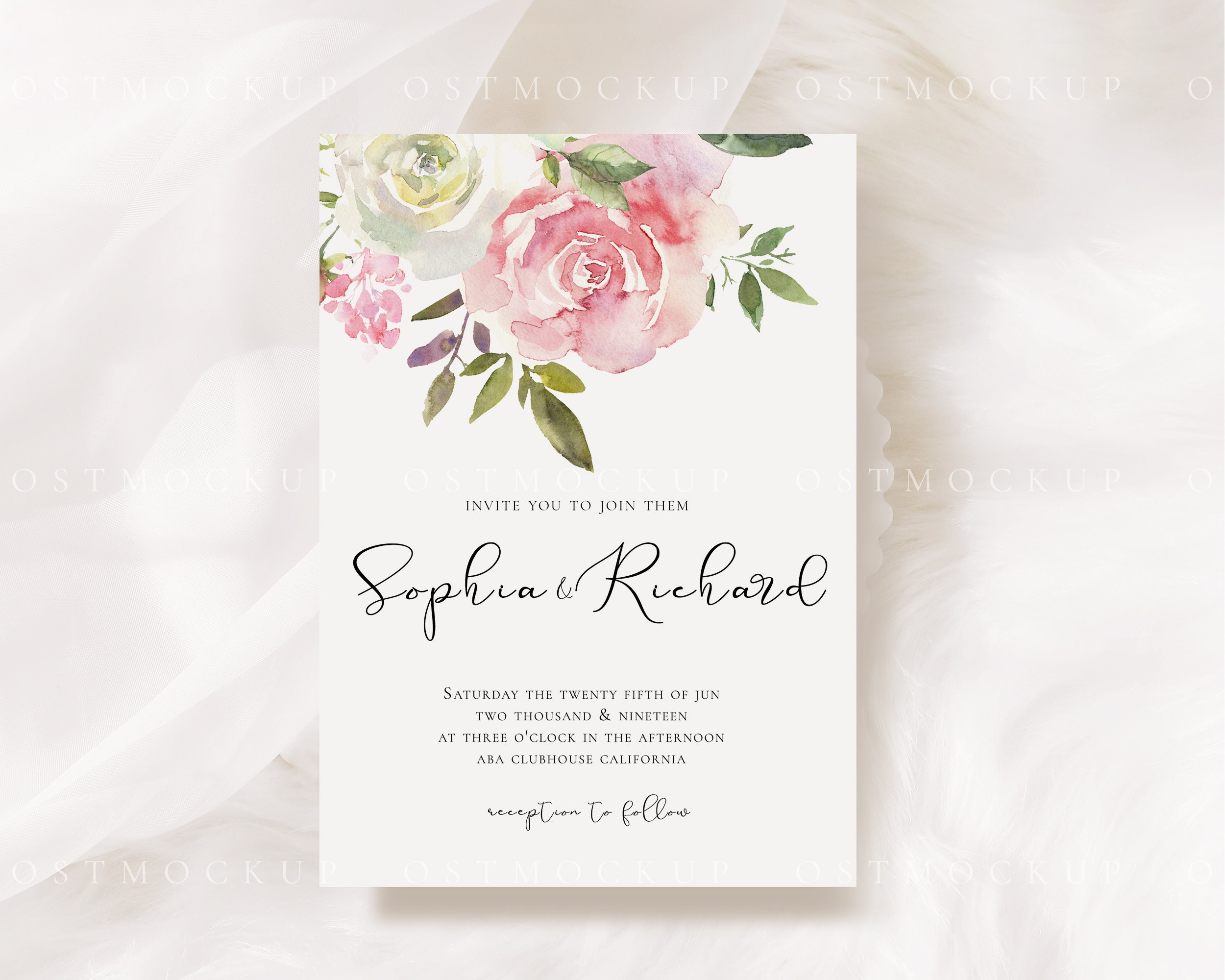 5x7 card mockup Wedding invitation mockup Greeting card