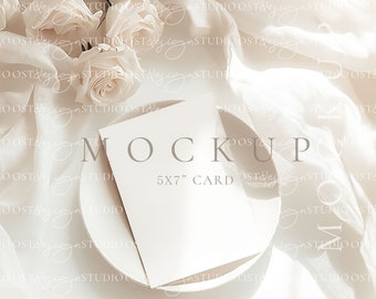 Greeting card mockup Wedding stationery mockup Invitation template mockup Beige Aesthetic card mockup save the date mockup Invite mokcup