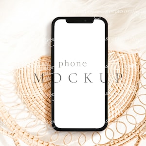 iPhone Screen Mockup Boho Wedding Mobile Mockup Device Mockup Electronic invite smartphone mockup Device mockup Phone mockup