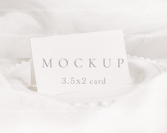 Place card mockup Folded card mockup Business card mockup 3.5x2" card mockup Table card mockup Minimalist white card mockup Name card mockup