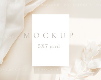 5x7 card mockup Wedding stationery mockup Invitation template mockup Greeting card mockup Save the date mockup Elegant card mockup