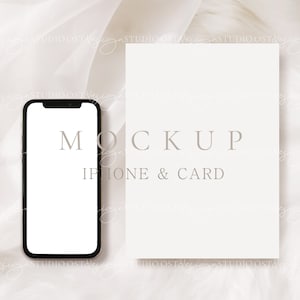13x18 Karte Iphone Mockup Hochzeit Briefpapier Mockup Hochzeitseinladung Mockup Grußkarte Handy Mockup Save the Date Einladungsmockup
