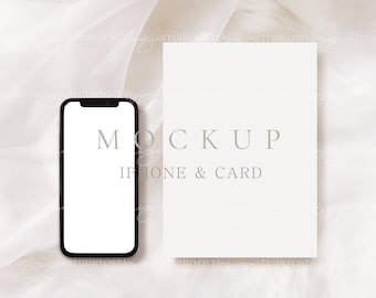 5x7 card iphone mockup Wedding stationery mockup Wedding invitation mockup Greeting card phone mockup save the date invitation mockup