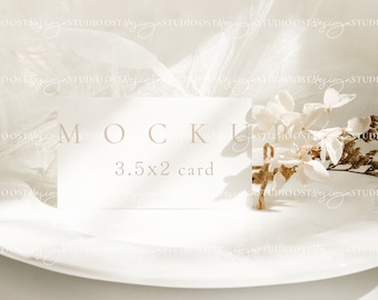 Place card mockup Boho name card mockup Business card mockup 3.5x2" card mockup Table card mockup Wedding name card mockup