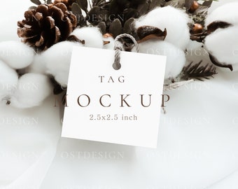 Wedding favor tag mock up Boho tag mockup Thank you tag mockup Gift Tag Mockup Holiday Tag Mockup 1:1 ratio tag mockup 2.5x2.5 tag mockup