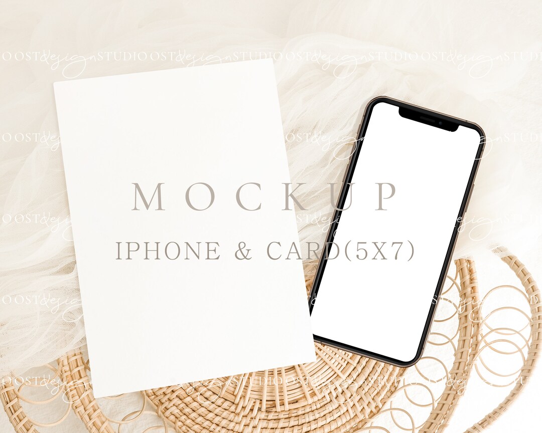 5x7 Card Iphone Mockup Boho Wedding Stationery Mockup Wedding Etsy