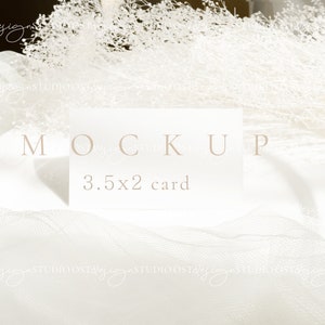 Folded card mockup Place card mockup Boho name card mockup Business card mockup 3.5x2&quot; mockup Table card mockup Wedding name card mockup