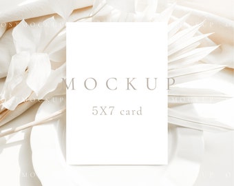 5x7 card mockup Wedding stationery mockup Invitation template mockup Greeting card mockup save the date invitation mockup  boho card mockup