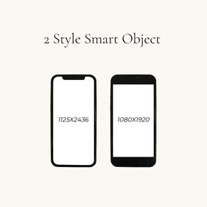 May include: Two black smartphone mockups with white screens. The left mockup has the text "1125X2436" and the right mockup has the text "1080X1920".