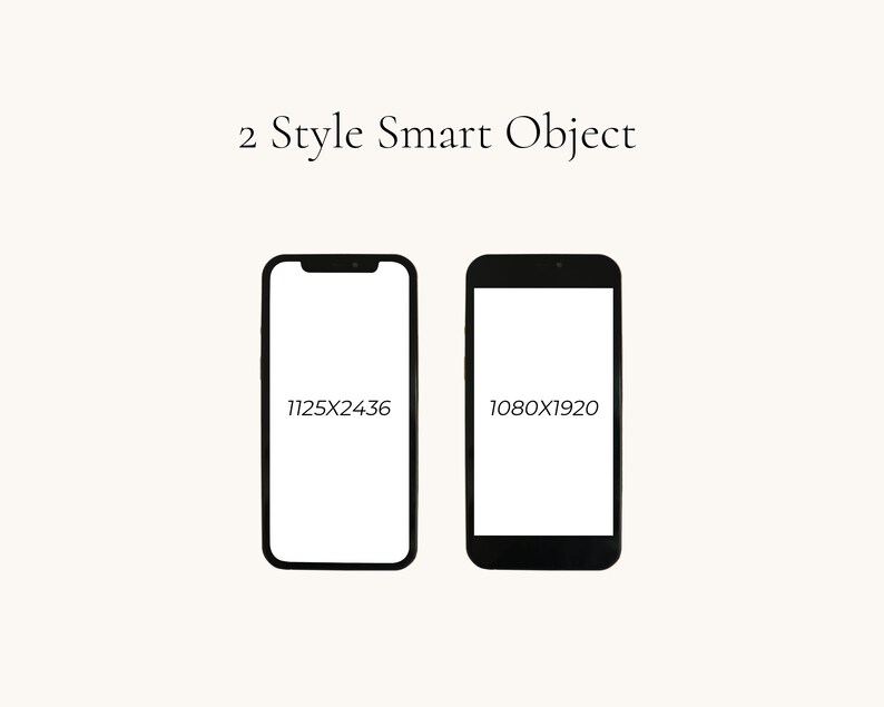 May include: Two black smartphone mockups with white screens. The left mockup has the text "1125X2436" and the right mockup has the text "1080X1920".