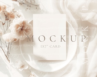 Greeting card mockup Wedding stationery mockup Invitation template mockup Beige Aesthetic card mockup save the date mockup Invite mokcup