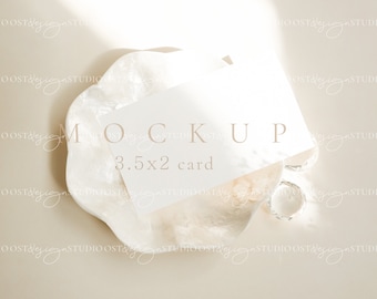Place card mockup Business card mockup 3.5x2" card mockup Table card mockup Minimalist white card mockup Name card mockup Blank white mockup