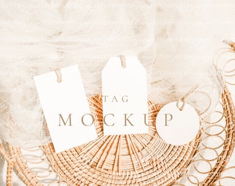 Wedding favor tag mockup Boho tag mockup Thank you tag mockup Gift tag mockup Holiday tag mockup 2x3.5 tag mockup 2.5x2.5 round tag mockup