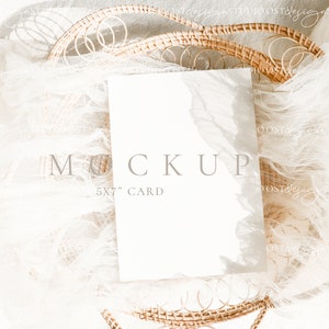5x7 card mockup Boho card mockup Wedding stationery mockup Invitation template mockup Greeting card mockup save the date invitation mockup