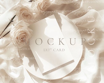 Greeting card mockup Wedding stationery mockup Invitation template mockup Beige Aesthetic card mockup save the date mockup Invite mokcup