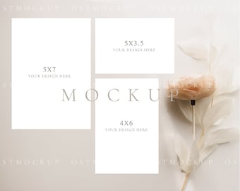 Wedding stationery mockup Minimalist Wedding invitation mockup Greeting card mockup save the date invitation mockup RSVP & Detail