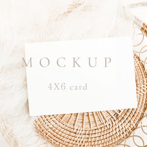 Card Mockup Open, 4x6 Greeting Card Front and Back Mockup for