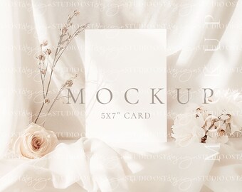 Greeting card mockup Wedding stationery mockup Invitation template mockup Beige Aesthetic card mockup save the date mockup Invite mokcup