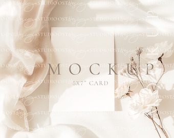 Greeting card mockup Wedding stationery mockup Invitation template mockup Beige Aesthetic card mockup save the date mockup Invite mokcup