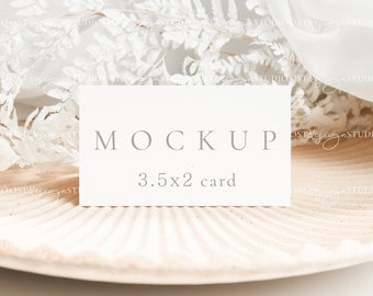 Place card mockup Boho name card mockup Business card mockup 3.5x2" card mockup Table card mockup Wedding name card mockup
