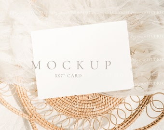 5x7 card mockup Boho card mockup Wedding stationery mockup Invitation template mockup Greeting card mockup save the date invitation mockup