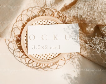 Place card mockup Boho name card mockup Business card mockup 3.5x2" card mockup Table card mockup Wedding name card mockup
