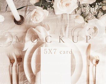Wedding Menu Card Mockup 5x7" Card Mockup Event Menu Card Mockup Elegant Wedding Table Menu Mockup Invitation Menu Mockup