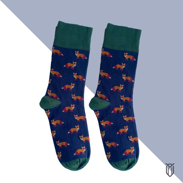 Fox Funny Socks | Cute Animal Red Fox | Comfy Super Socks | Premium Cotton | Gift idea for Her Him Christmas Xmas Daughter Son Birthday