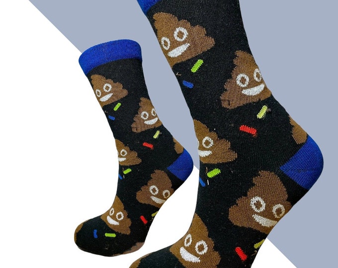 Poo Poop Emoji Socks Funny Unisex Design Cool Premium Etsy