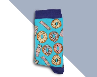 Donut Funny Socks | Colorful Cookie Sweet Cute Socks | Comfy Super Soft | Gift for Her Him Christmas Xmas Daughter Son Birthday Unisex Men