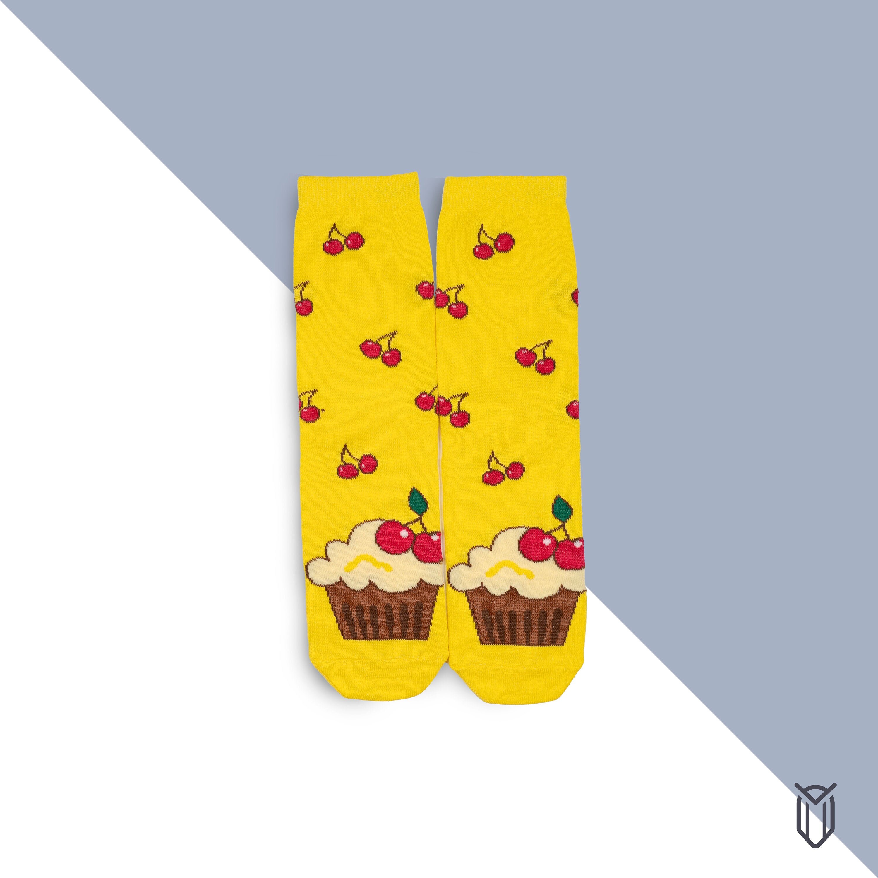 Cupcake Muffin Cute Socks Muffin Funny Pancake Yellow Sock Etsy