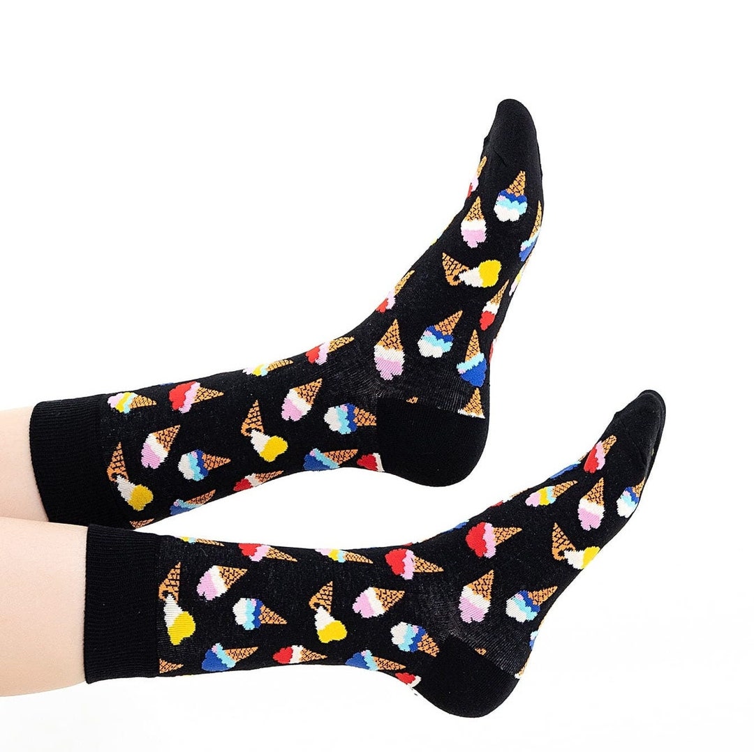 Ice Cream Socks Cool Sweet Roma Design Funny Cute Colorful Unisex Comfy
