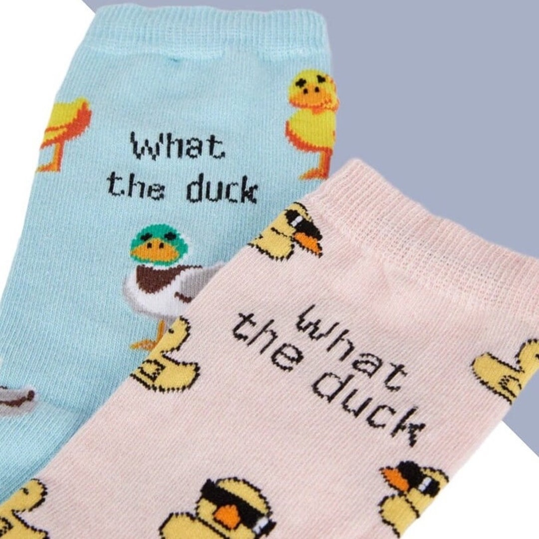 What the Duck Slogan Socks Ducky Cute Animal Outfit Super Soft Funny