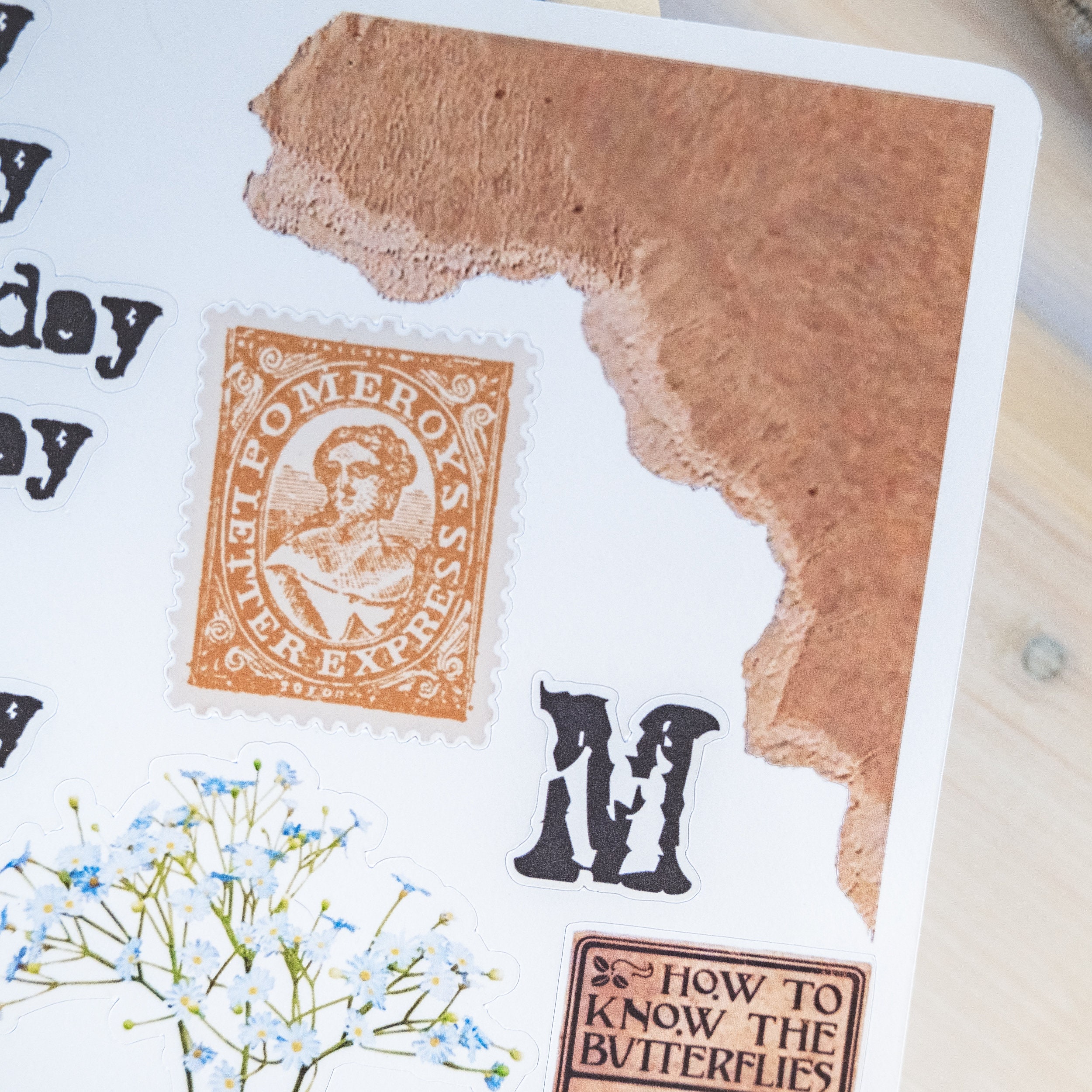 aesthetic vintage stickers sheet scrapbook junk journal