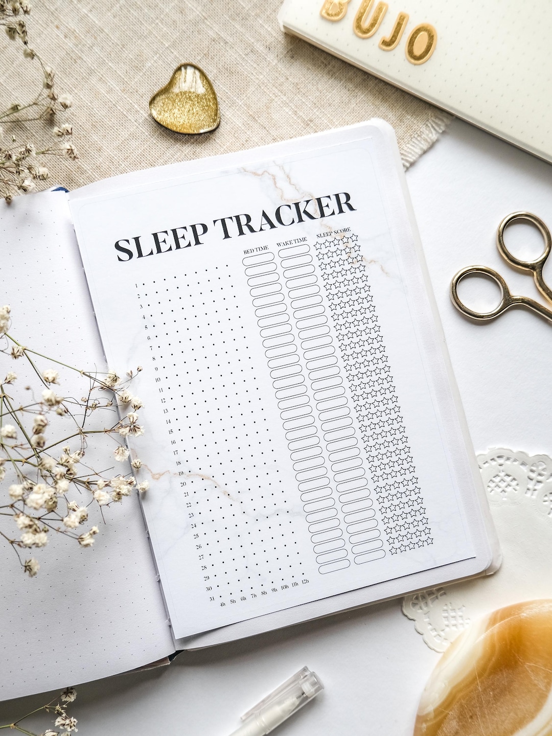 Monthly Sleep Tracker A5 Sticker | Bullet Journal Stickers | Sleep Log ...