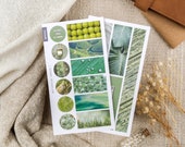 Botanical Green Stickers, Aesthetic Green Stickers, Green Themed Stickers, Green Color Palette Stickers, Nature Green Stickers
