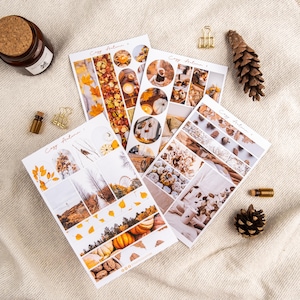 Stickers automne douillets pour décorer votre journal, agenda ou album