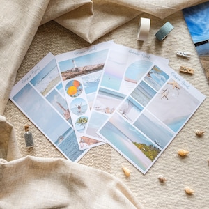 Zomertaferelen dagboekstickers, seizoensgebonden zomer stickervel, Sea Beach Bullet Journal fotostickerset, stickers tropische vakantie
