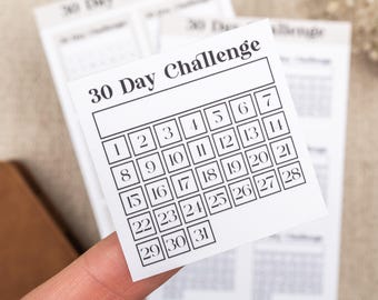 30 Day Challenge Tracker Stickers: Monthly Goal Habit Planner