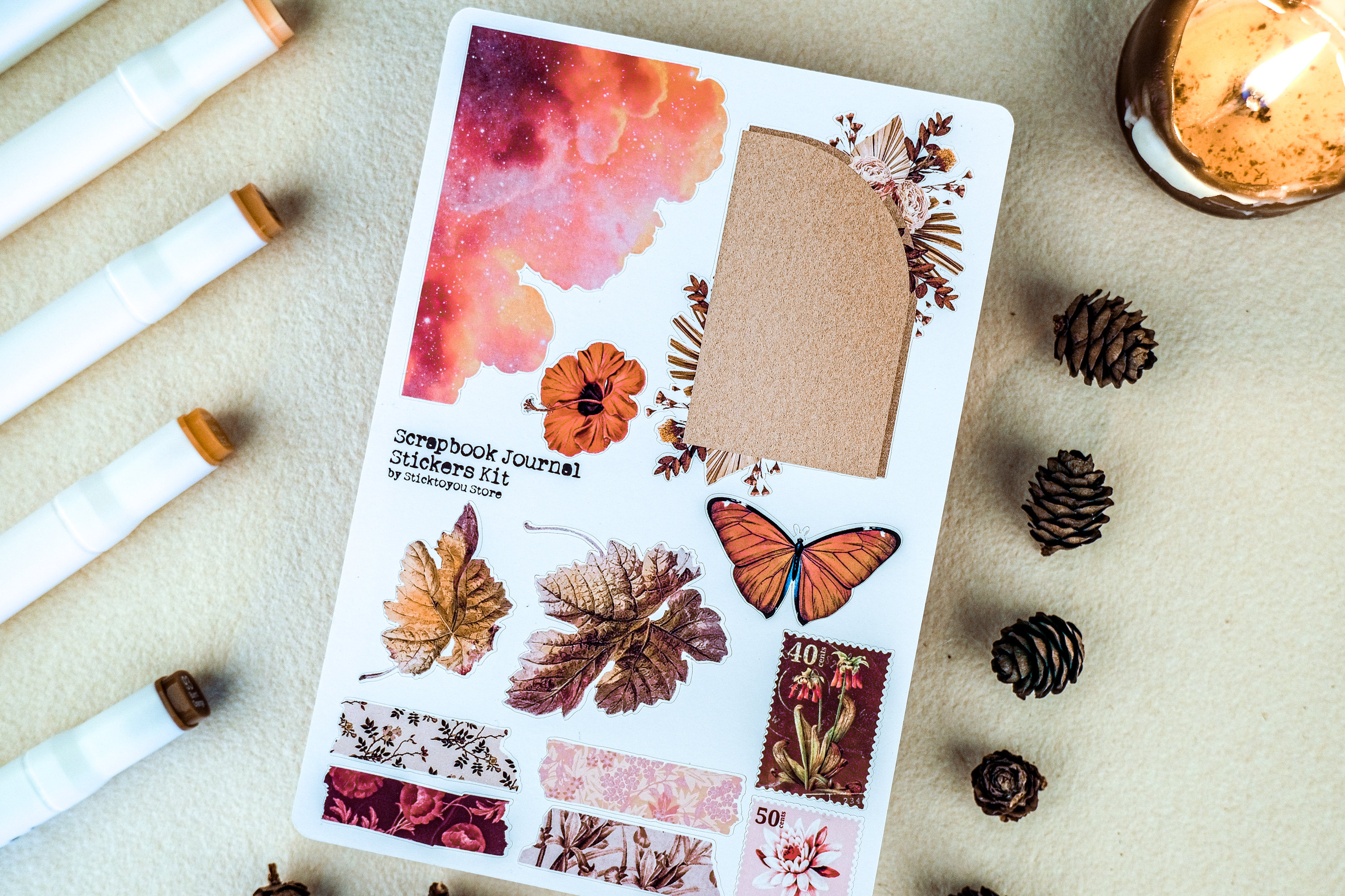 177 stuks vintage scrapbooking stickers PET transparante decoratie dieren verschillende motieven voor doe-het-zelf bullet journal, knutselen (planeet en dier