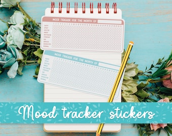 MINI Daily Mood Tracker, Emotions and Feelings Tracker, Bullet Journal Stickers, Monthly Planning.