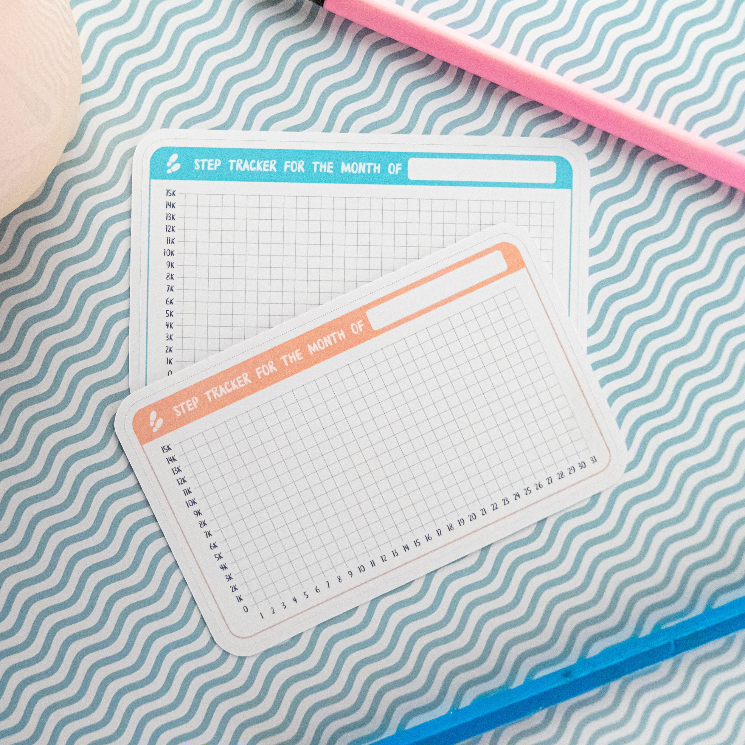 Monthly Steps Tracker Sticker | Daily Step Tracker Graph | Walking ...